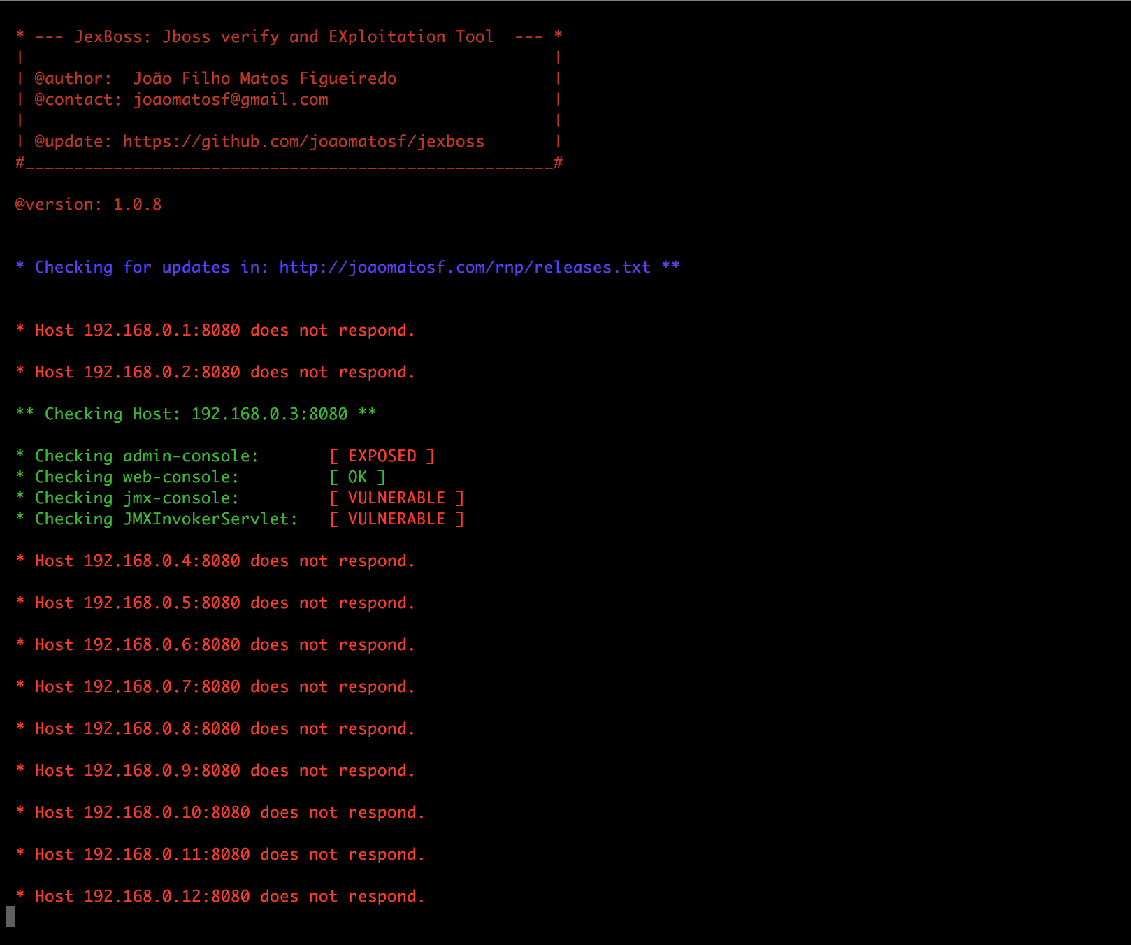 JexBoss JBoss (and others Java Deserialization Vulnerabilities) verify ...